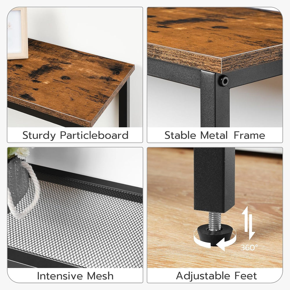 HOOBRO 29.5" Narrow Console Table, 3-Tier Entryway Table, Thin Sofa Tabl...