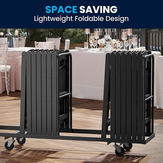 Flash Furniture Hercules Series Folding Chair - Black Resin - 2 Pack 800LB We...