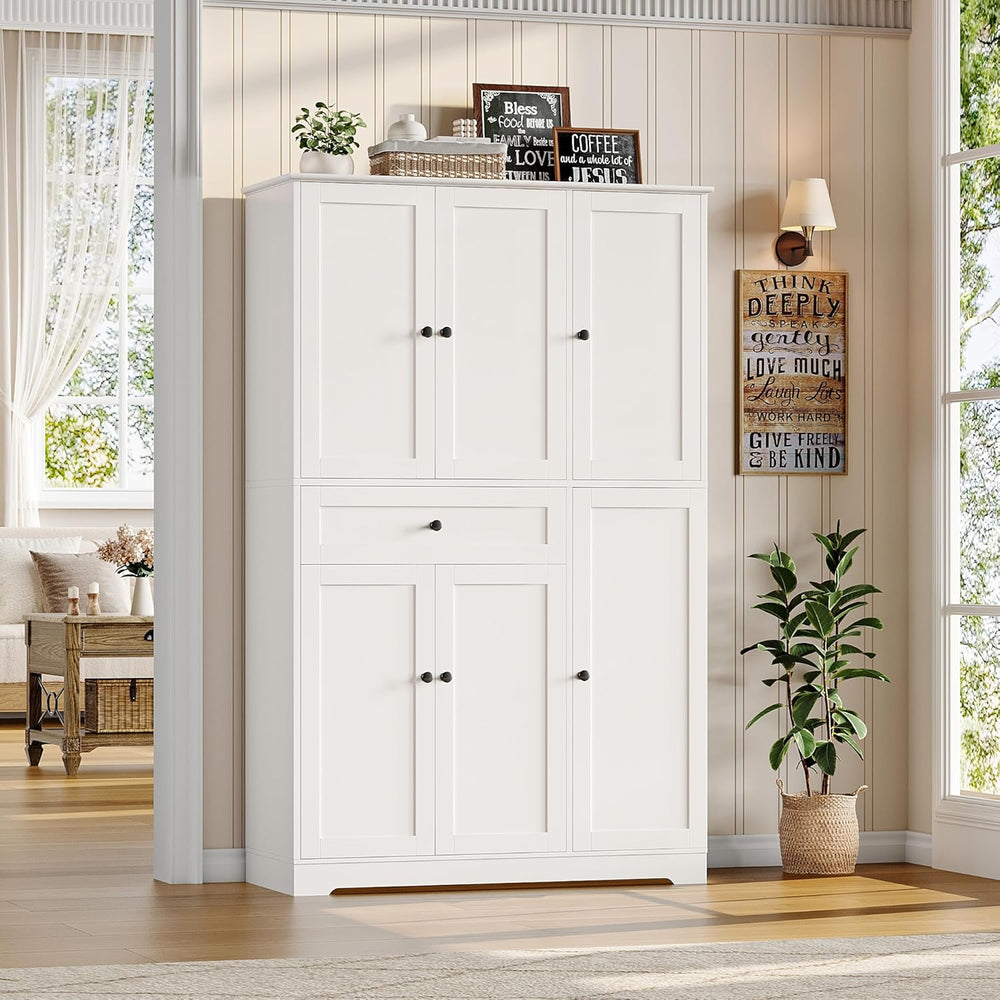 HOSTACK 68" Tall Kitchen Pantry Storage Cabinet with Doors & Shelves...