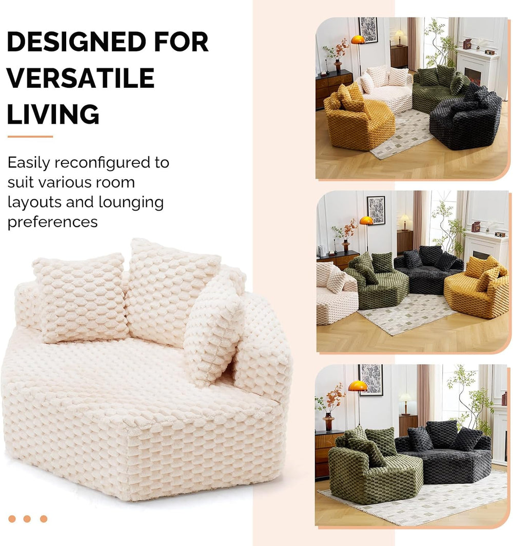 VINGLI Hexagon Boneless Chair, Modern Modular Chaise Lounge Sofa Bed, Corner ...