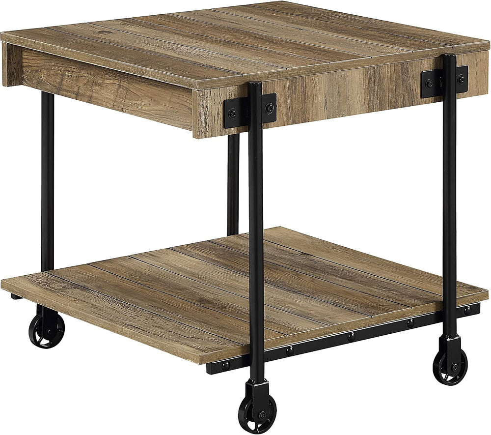 Furniture of America Cleon Industrial Open-Shelf 3-Piece Coffee, End and Sofa...