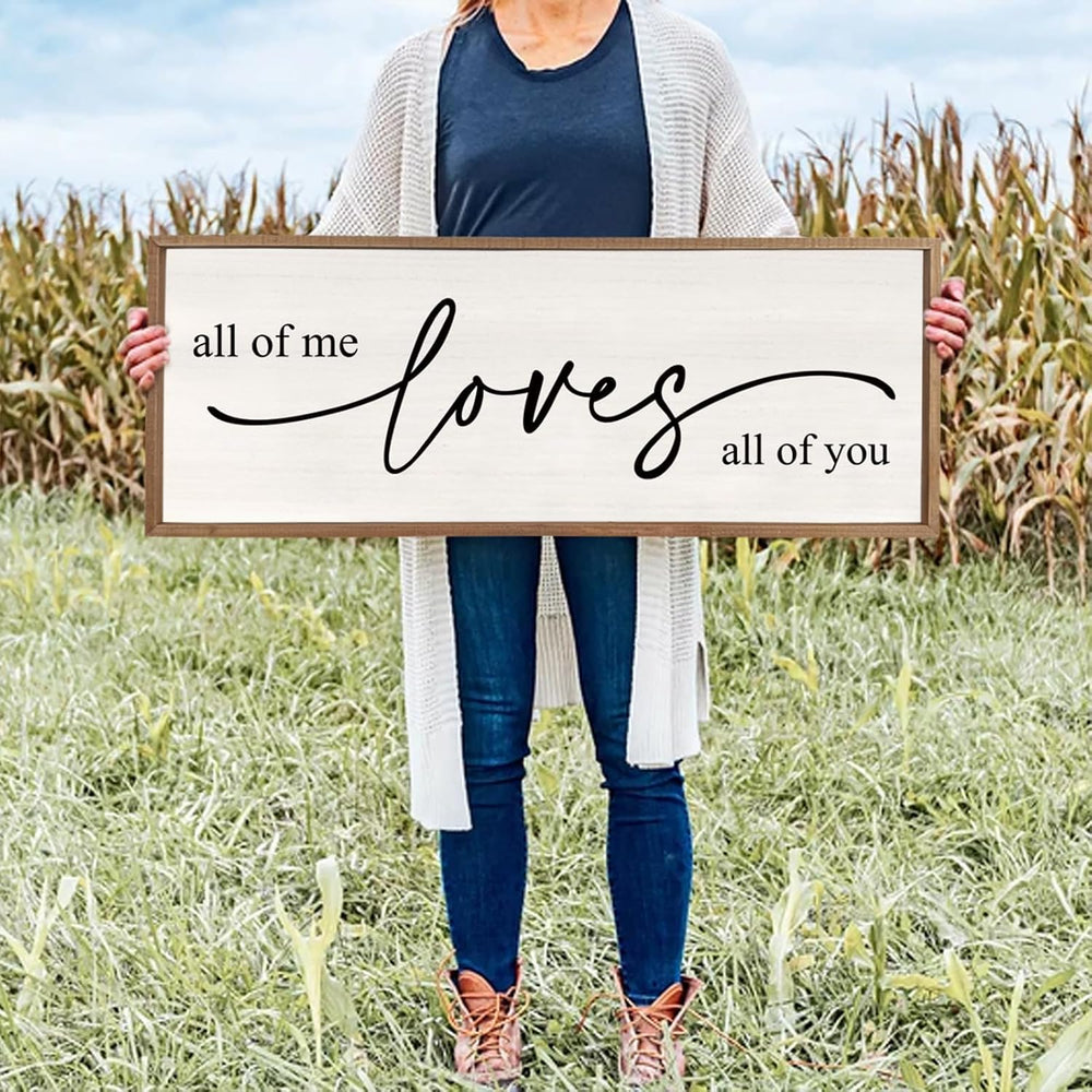 Surfapans All Of Me Loves All Of You Sign 40"×15" Wood White