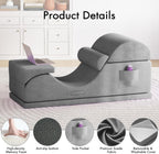 Convertible Yoga Chair for Adults, Ergonomic Foam Lounge with Lumbar Pillow, Washable Cover, Side Pocket, No Assembly Needed – Great for Exercise, Stretching & Relaxation Gray