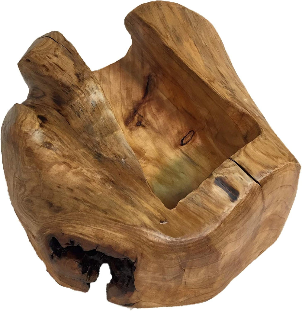 Hand-Crafted Root Wood Live Edge Wine Bottle Holder (1)