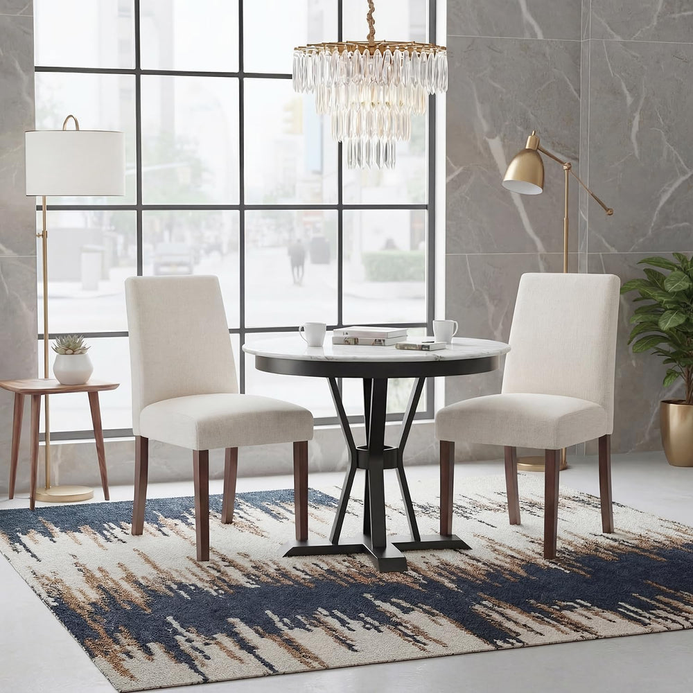 Dining Chairs Set of 4, Parsons Chairs for Small Spaces, Light Beige | Modern...