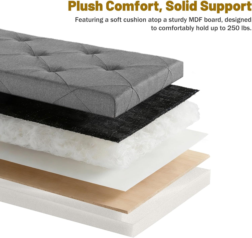 DUMOS Upholstered Storage Bench, End of Bed Ottoman, Extra Large 46.5 Gal (17...