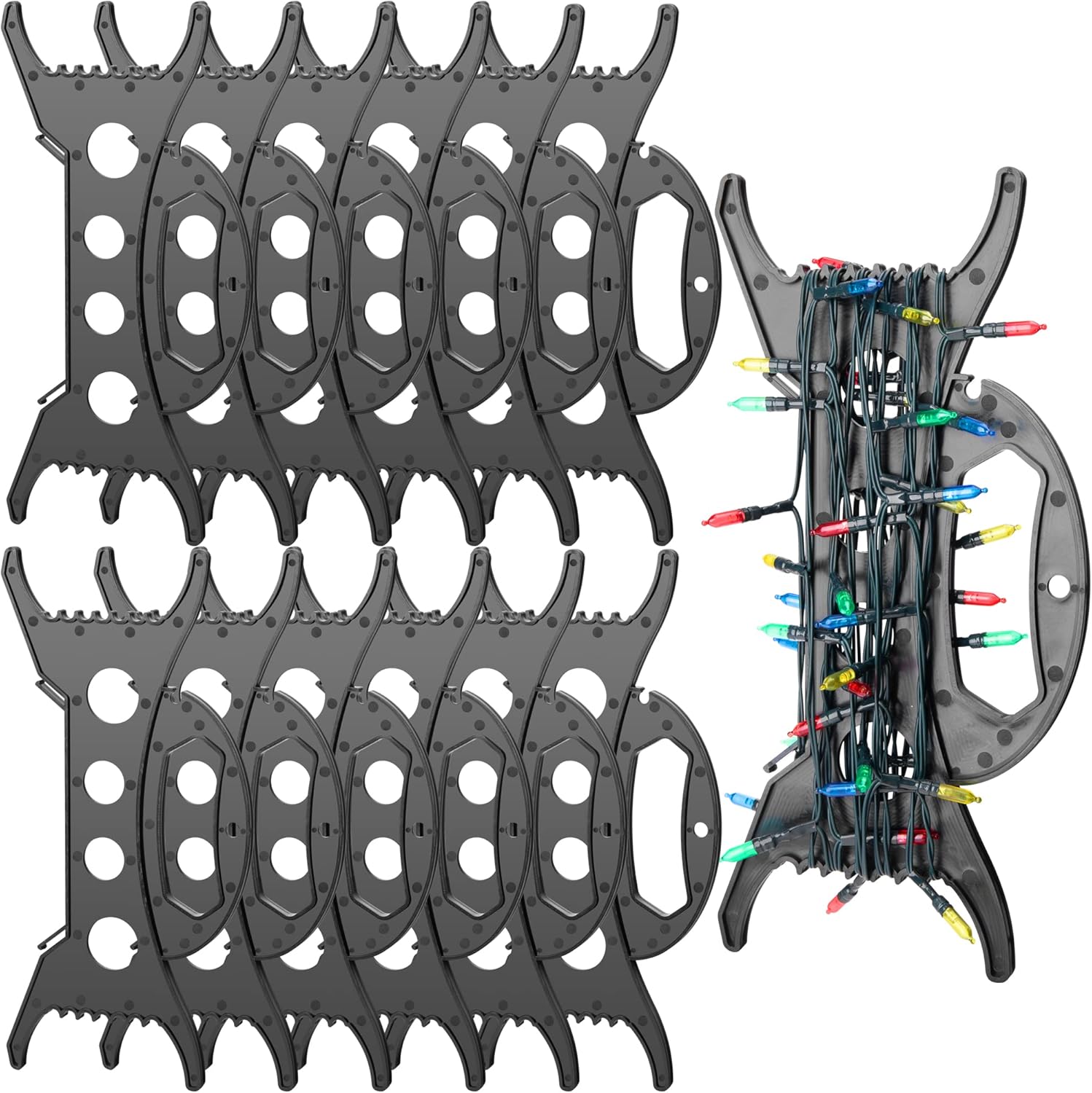 codree 12 PCS All Purpose Light Storage Holder, 11.8Inch Christmas Light Cord Wind Up Storage Organizer, Holiday Lights Storages for Tree Lights Extension Cord Garland