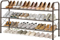 Hoctieon 3 Tier Mesh Style Shoe Rack, Entryway Shoe Shelf, Shoe Storage Organizer, Shoe Rack for Closet, Space Save for Bathroom, Garage, Hallway, Bedroom, Living Room, Brown