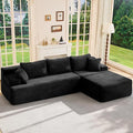 Hobestluk Modular Sectional Sofa Couches L-Shape Couch 3 Seat Modular Sofa Memory Foam Sectional Couches for Living Room, Cloud Couch with Oversized Chaise (Right Facing)
