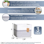 NaturalCozy Storage Cubes 9”x9”x7”Cotton Rope Woven Baskets for Organizing 3-Pack | 9 Inch Cube Storage Bin | Small Basket for Shelf Nursery, Pantry, Decorative Plant, Bathroom Closet, Toy Gift