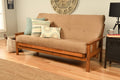 Eldorado Futon Brown Finish Frame w/Coil 8 Inch Mattress Full Size Sofa Bed (Peat Matt w/Frame Only Full Size)