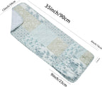 Brilliant Sunshine Multi Blue and Beige Floral Patchwork Couch Armrest 5 Pockets Organizer, Slip Resistant Armchair Caddy, Washable Remote Controls Holder, Storage for Magazine, iPad, 35×13", Blue