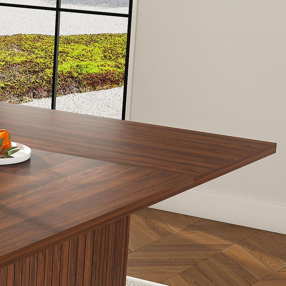 Rectangle Dining Table for 4-6, 78" Modern Dining Room Table with 2-Tier...
