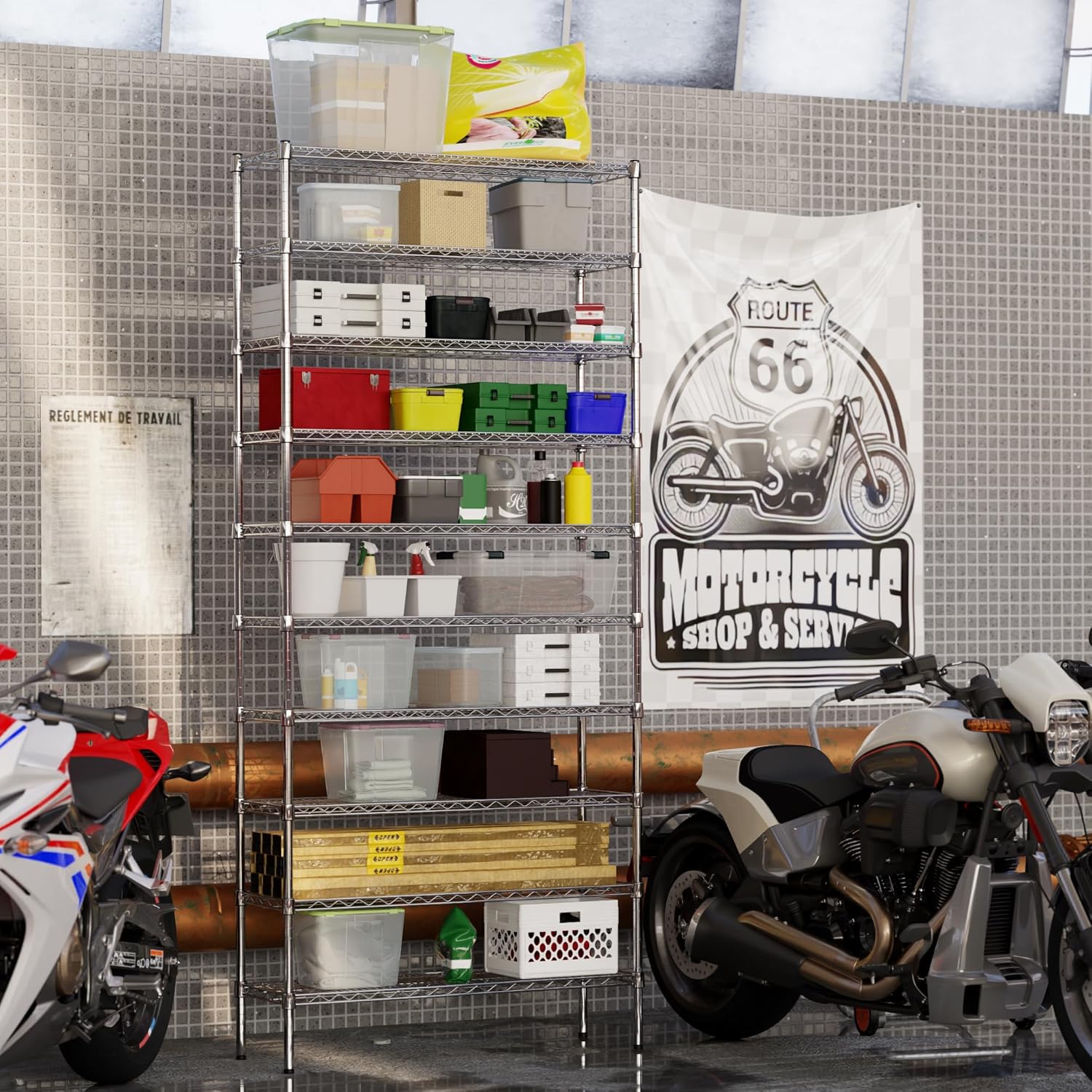 14" Deep x 42" Wide x 96" Height Wire Shelving Kit | 10-Tier | NSF Commercial Storage Rack Unit