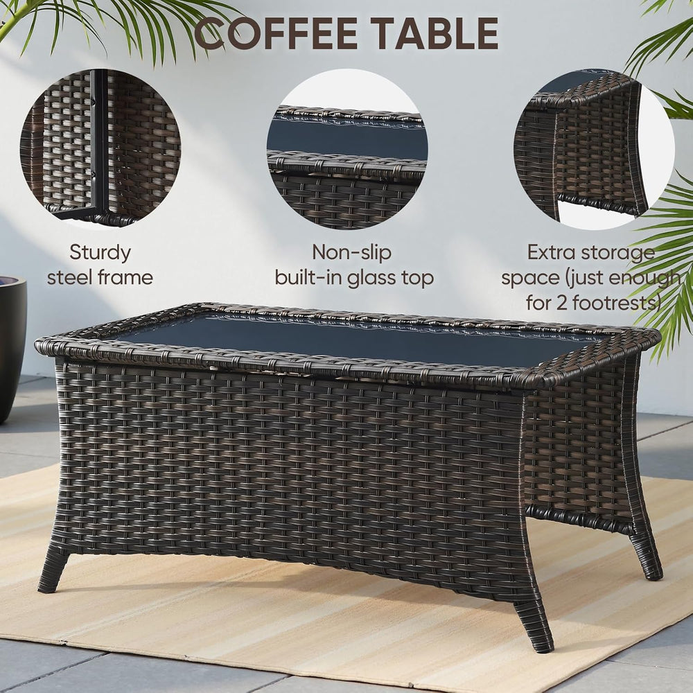 Swivel Patio Chairs sofa Set of 4 with 6" Thick Cushion - Wicker Outdoor...