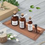 2 Pack Bronze Bathroom Vanity Tray for Countertop with Beads, Small Plastic Toilet Tank Versatile Storage Organization Tray for Makeup, Perfume, Desk, Kitchen, Candles, 14"x7"x1", 36GT
