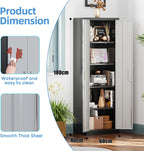 Aobabo 24" W Metal Storage Cabinet with Locking Doors and Adjustable Shelves,Black Gray