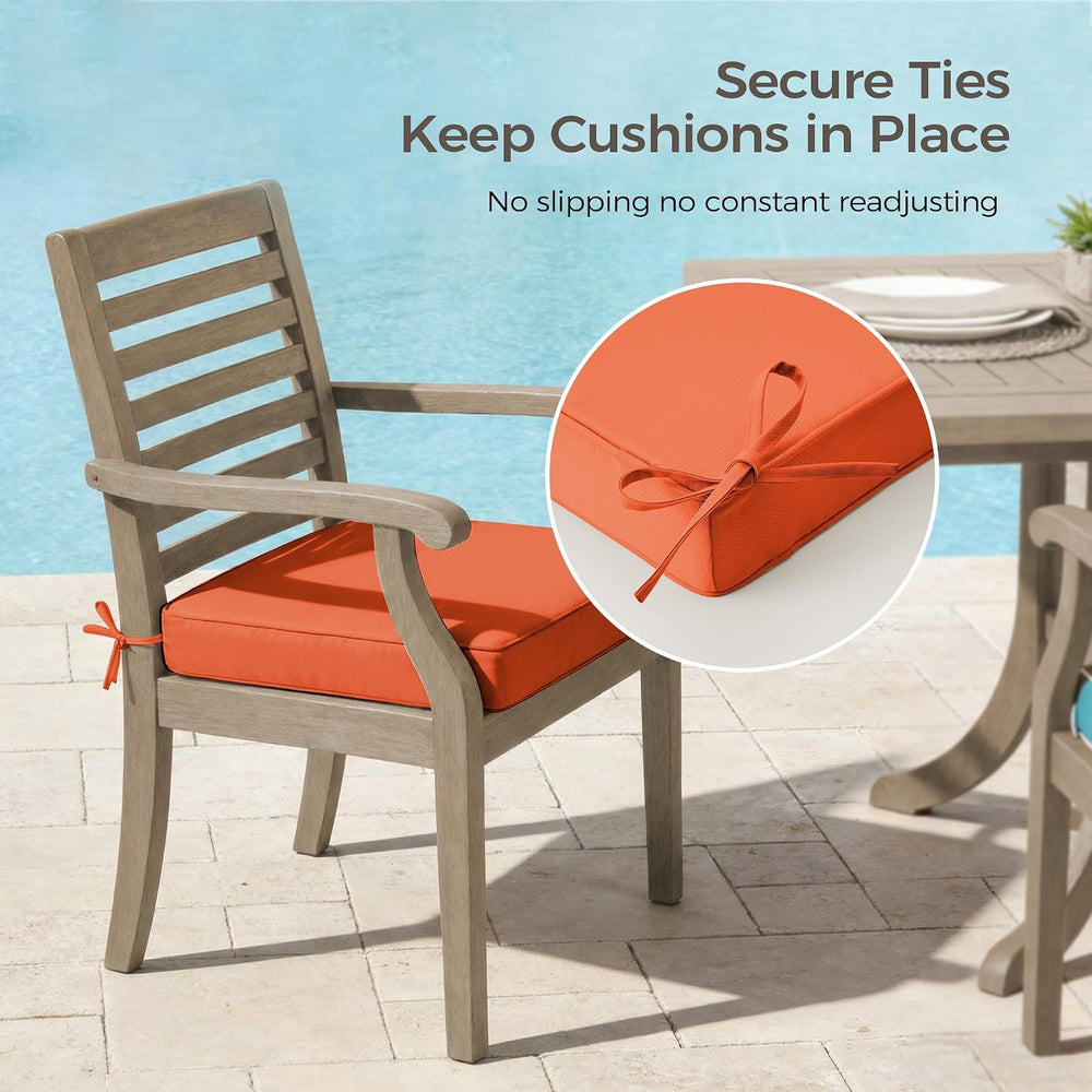 UNIKOME Outdoor Chair Cushions Set of 4, Water Resistant Patio Seat Cushions ...