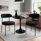 SoarFlash Kitchen Table and Chairs for 2, 24" Dining Table Set for 2 with Velvet Upholstered Chairs, 3 Piece Round Kitchen Table Set, Dining Room Table Set for Small Space, Apartment