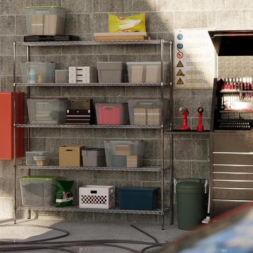 18" Deep x 72" Wide x 86" Height Wire Shelving Kit | 5-Tier | NSF Commercial Storage Rack Unit