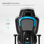 EUREKA ERGONOMIC Typhon Gaming Chair, Ergonomic Office Chair, Home Office Desk Chairs, Gaming Chairs for Adults, Mesh Office Chair, Adjustable Armrest Headrest, Hight Back, BlackBlue