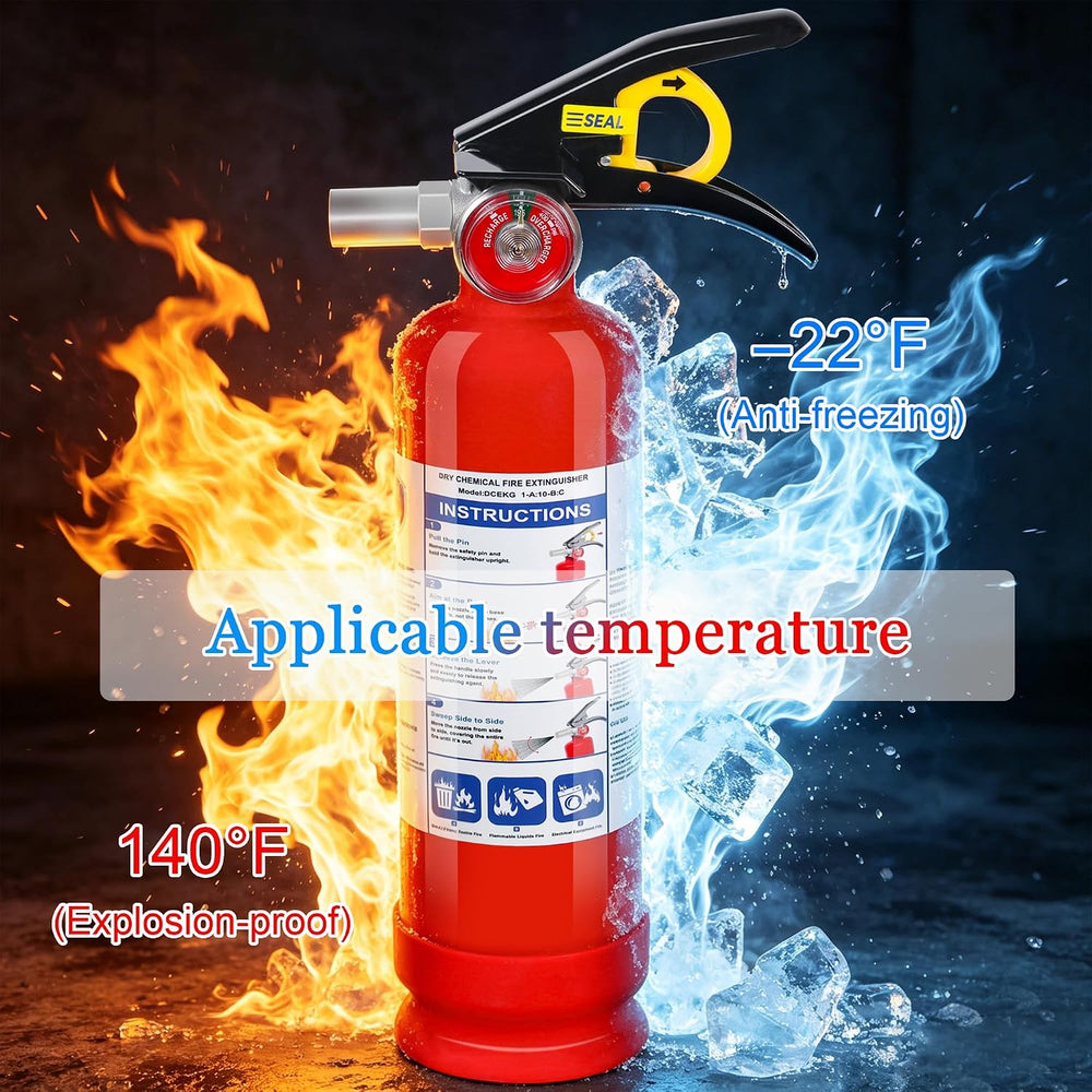 ABC Dry Powder Fire Extinguishers, 2.5lb 1A:10B:C Multi-Class Fire Safety Gea...