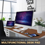 K KNODEL Large Office Leather Desk Mat, Mouse and Keyboard Pad, Computer and Laptop Mat, Desktop Protector and Cover, Writing Pad and Blotter (47.2"x23.6", Brown)
