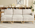 Vesgantti 97" Modular Sectional Sofa Light Gray, Sectional Couch with Movable Ottoman, Comfy Corduroy Couch with Spring Cushion, Modular Sofa with Deep Seat for Living Room, Bedroom and Apartment