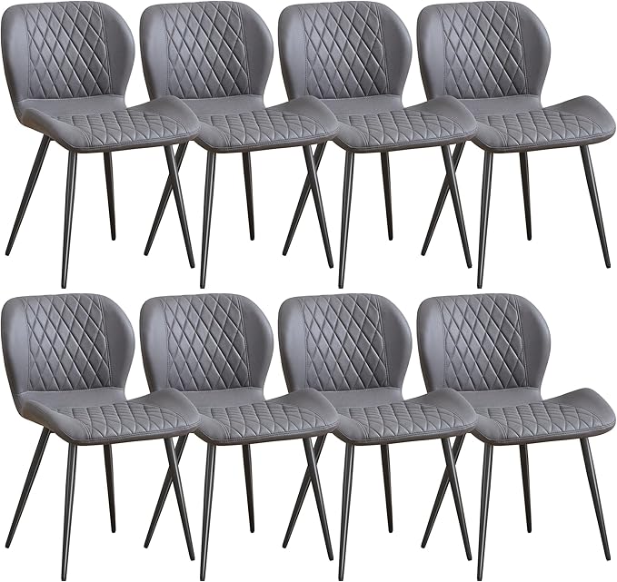 Dining Chairs Set of 8, Comfy Modern Dining Chairs with Thick Cushions, Uphol...