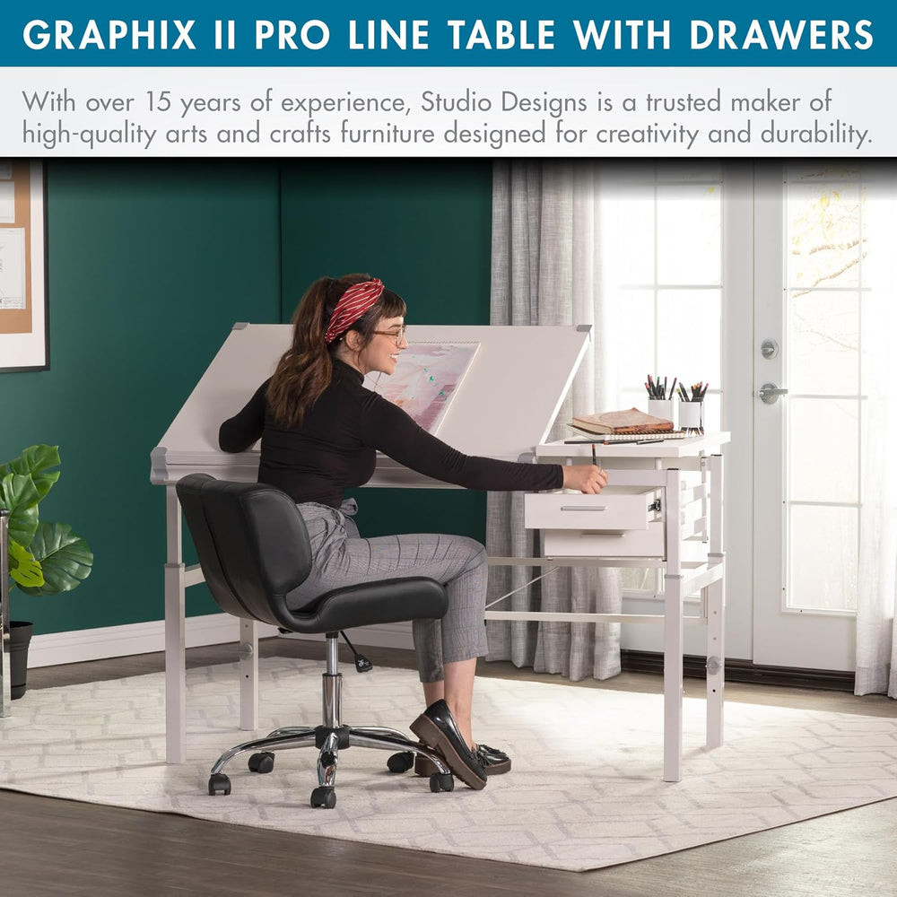 Studio Designs Graphix II Pro Line Split Top Height Adjustable Drafting, Draw...