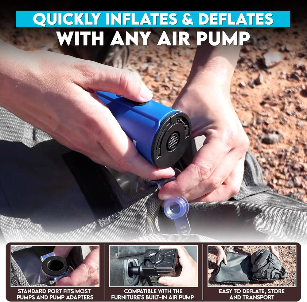 Pittman Outdoors Inflatable Ottoman & Mini Air Pump Bundle