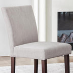 Watson & Whitely Upholstered Kitchen & Dining Room Chairs with Low Back, Performance Fabric Dining Chairs Set of 2, Modern Armless Dining Chairs with Solid Wood Legs, Gray