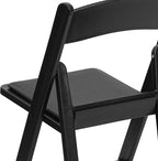 Flash Furniture Hercules Series Folding Chair - Black Resin - 2 Pack 800LB Weight Capacity Comfortable Event Chair - Light Weight Folding Chair