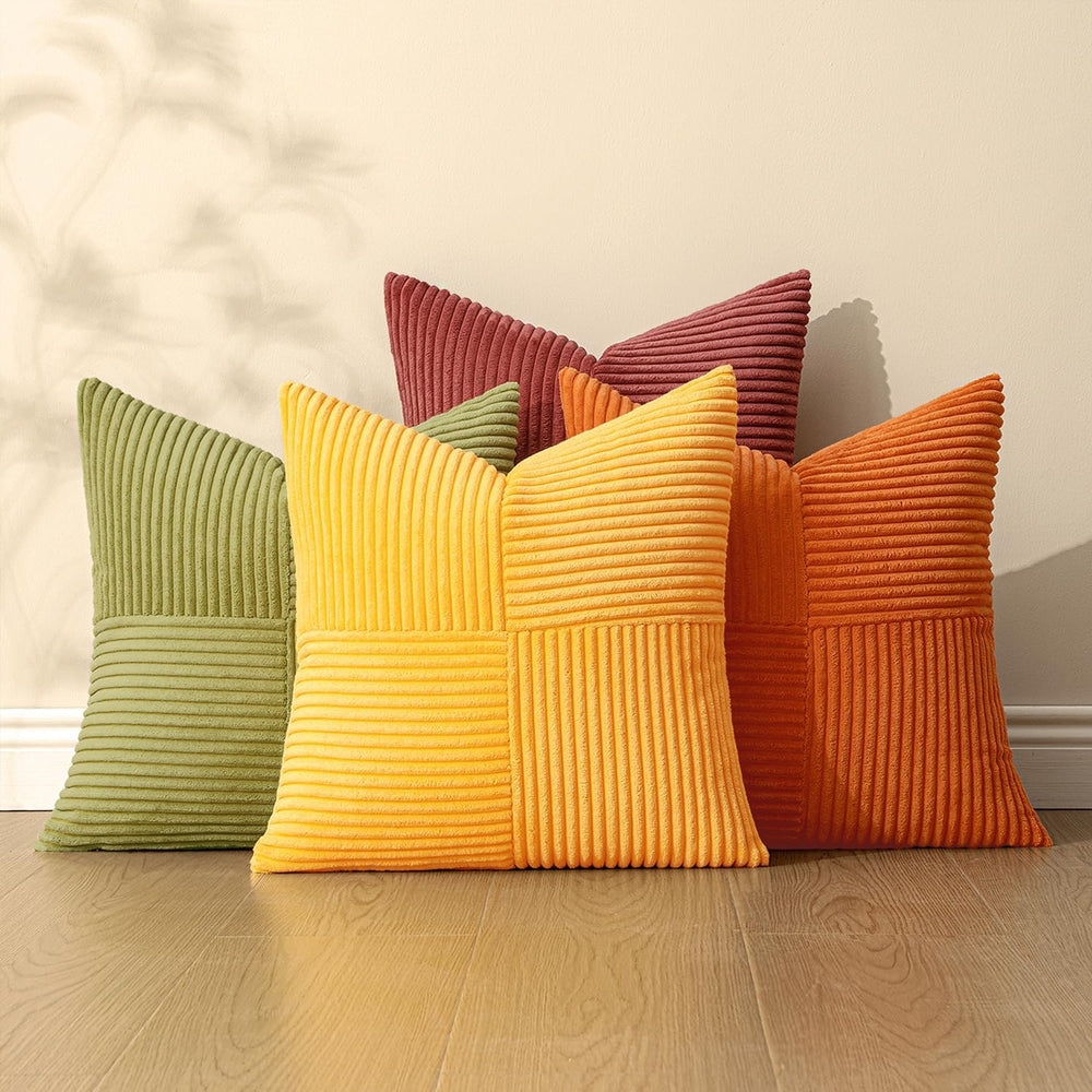 MIULEE Fall Yellow Orange Rust Throw Pillow Covers 18x18 Inch 4 Packs Boho Fa...