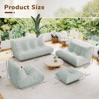 Generic Lazy Floor Sofa,Soft Corduroy One Seat Sofa,Minimalist Couches,Corner Relax Sofa Couch for Living Room Apartment Home Bedroom Office Floor Lounge(1 Seat,Green)