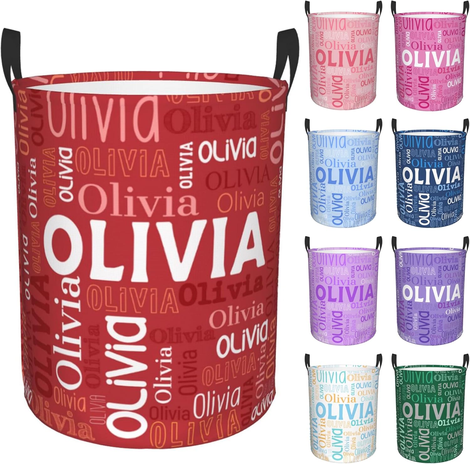 Custom Name Laundry Hamper, Personalized Laundry Basket with Name for Boys Girls Kids Men Women, Customized Name Dirty Clothes Basket Gifts for Clothes Toy Bathroom Bedroom Laundry Room Dorm
