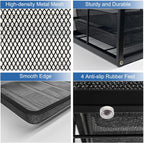Natwind Mesh Desk Organizer with 4 Tier Sliding Drawers, Office Supplies Desktop Organizers and Accessories Stationery Storage, Paper Sorter, File Binder Organizer for Home Office School,Black