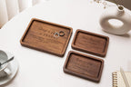 Custom 10th Year Custom Engraved Rec Tray - Custom Engraved Walnut Wooden Tray with Couple’s Names for Tenth Wedding Anniversary, Romantic Keepsake Gift for Him or Her