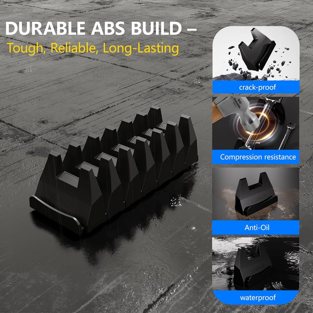24PCS Magnetic Modular Wrench Organizer Set - Tool Drawer Storage Rack with Metric & SAE Labels, Wrench Holder with Magnet, Perfect Tool Gift for Men, father, boyfriend, DIYers & Mechanics (Black)