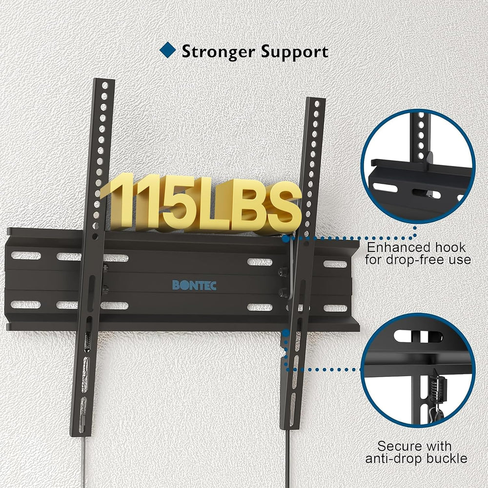 BONTEC TV Wall Mount Tilting for 23-60 inch TVs, Low Profile Design, Max VESA...