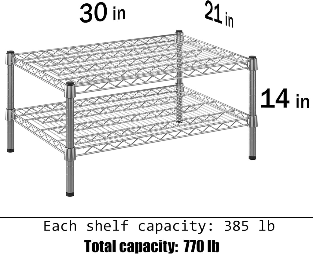 21" Deep x 30" Wide x 14" Height Wire Shelving Kit | 2-Tier | NSF Commercial Storage Rack Unit