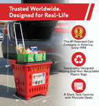 dbest products GoCart, Red Grocery Cart Shopping Laundry Basket on Wheels