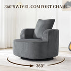 Furnimart 360° Swivel Barrel Accent Chair Set of 2, Round Upholstered Comfy Lounge Chair, Corduroy High-Resilienc Foam Single Sofa, No Assembly Wide Seat for Living Room, Bedroom, Apartment (Gray)