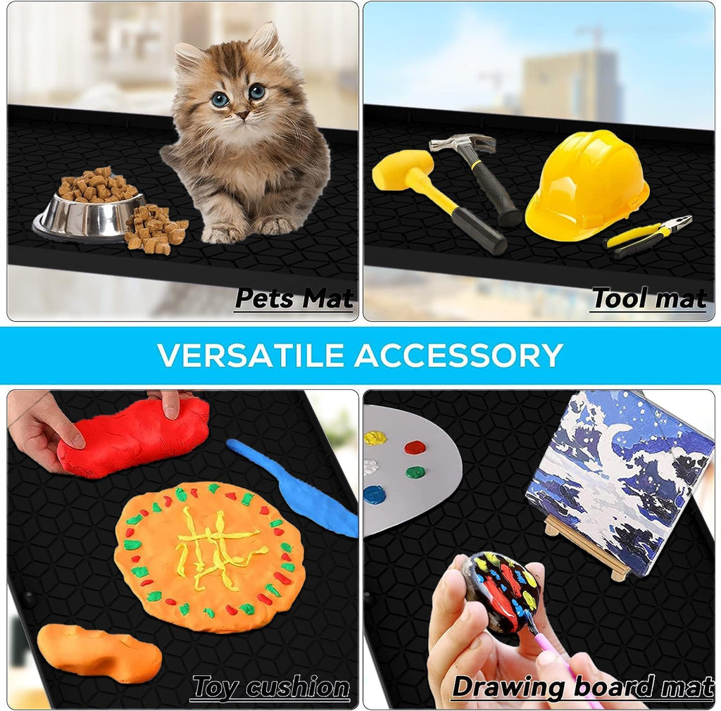 Under Sink Mat, 28"x22" Under Sink Mats for Kitchen, Silicone Waterproof Under Sink Liner, Sink Cabinet Organizer Tray with Drain Hole