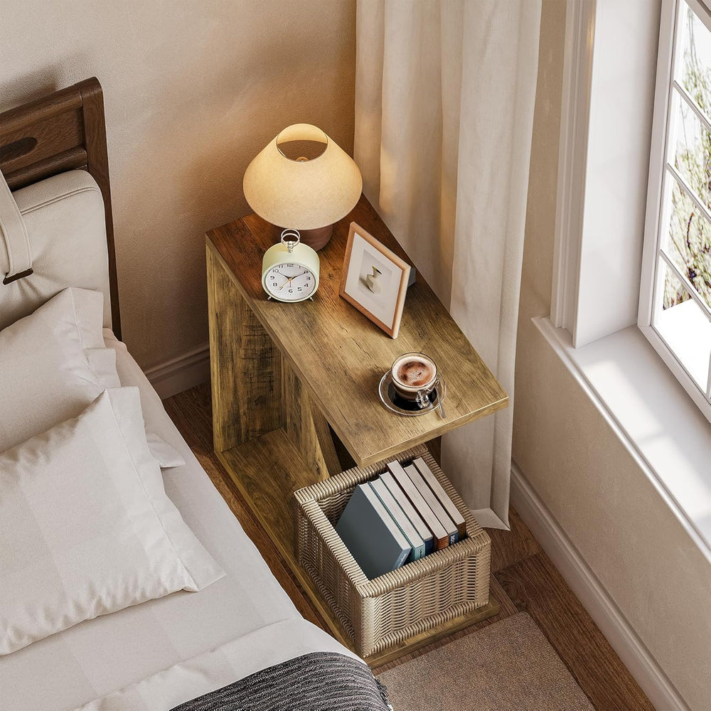 LITTLE TREE C Shaped End Table for Sofa & Bedroom - Small Side Table for ...