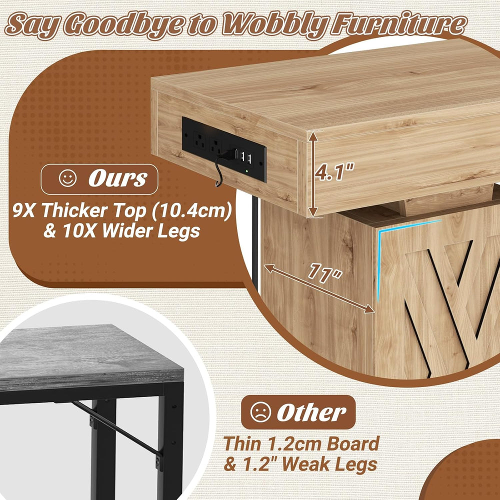 iSunirm 47.2" Extra Thick Entryway Table with Hollow Carved Storage Legs...