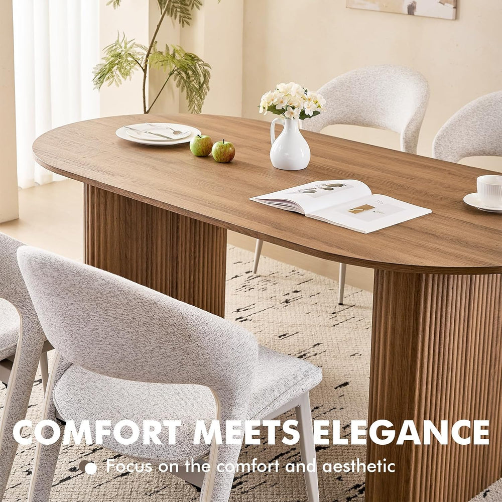 70.9" Large Dining Table for 4, [Rounded Edges] [Fully Assembled Table B...