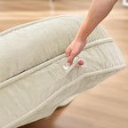 LouannTatami LOTATA 3-in-1 Lazy Sofa Bed - Adjustable Human Dog Bed Floor Chair for Adults Kids - Convertible Sleeper Chair Comfy Small Couch with Pillow for Living Room Bedroom(White)