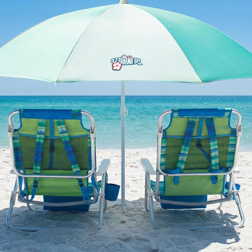 Old Bahama Bay Beach Chairs for Adults, 7-Position Classic Lay Flat Beach Cha...