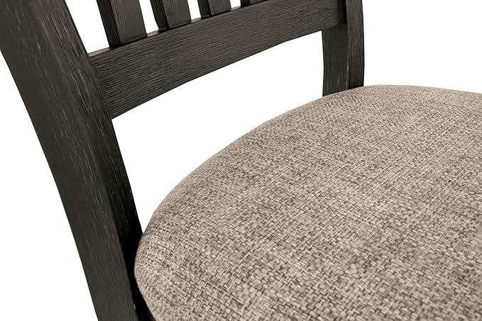 Signature Design by Ashley Tyler Creek Dining Room Upholstered Side Chair, 2 Count, Solid Wood, 19.25" H, Black and Grayish Black